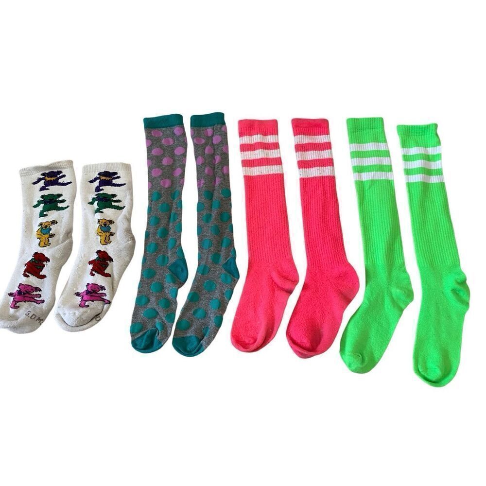 Lot Of 4 Knee High Stockings Socks Everyday Winter